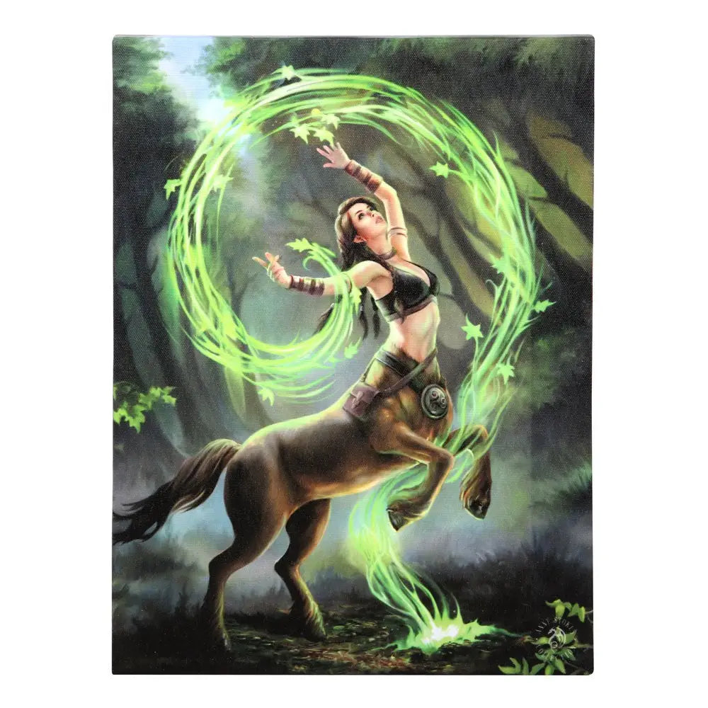 19X25CM EARTH ELEMENT SORCERESS CANVAS PLAQUE BY ANNE STOKES - canvas plaque