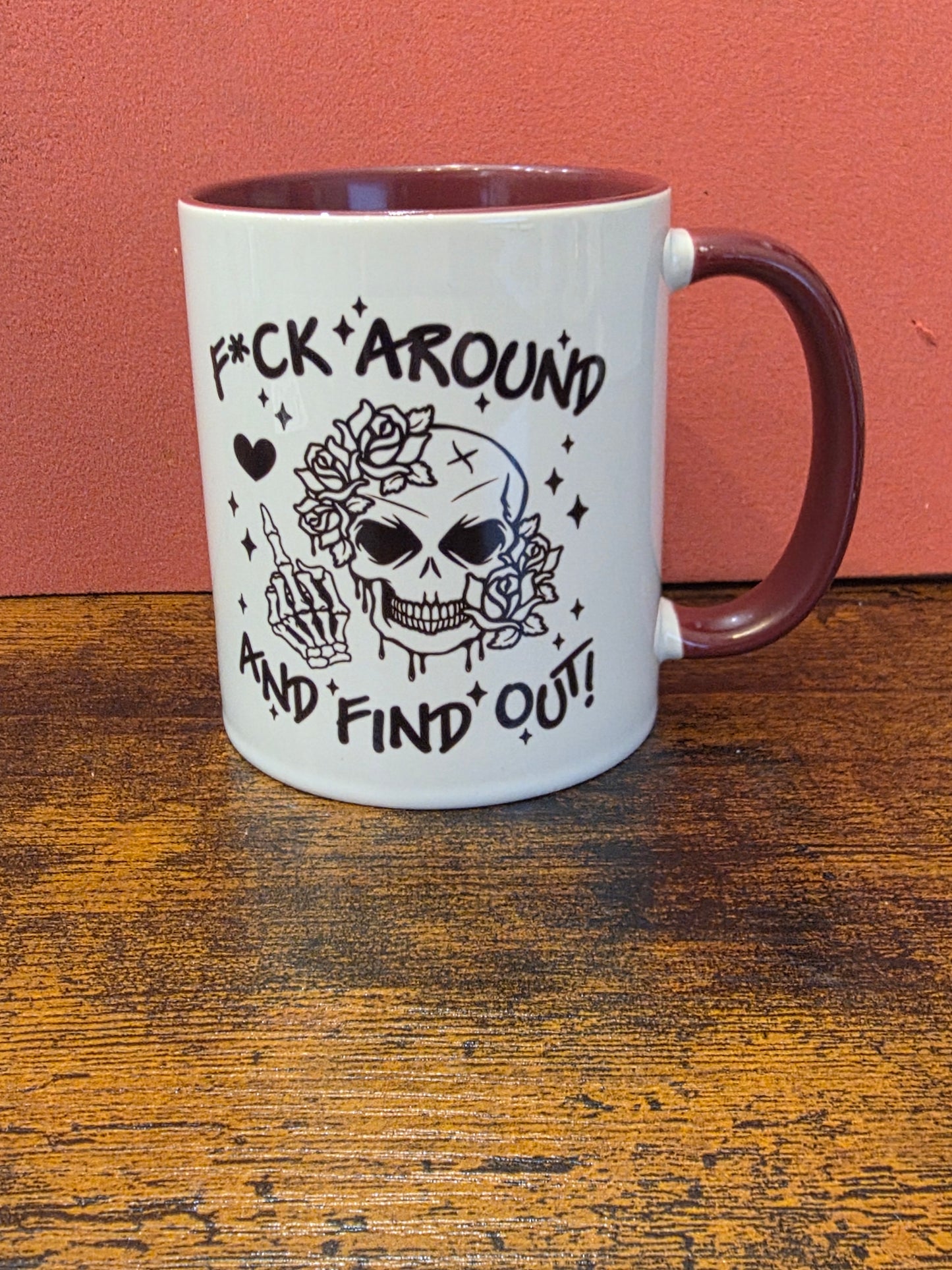 F*ck around and find out coffee mug with optional coaster