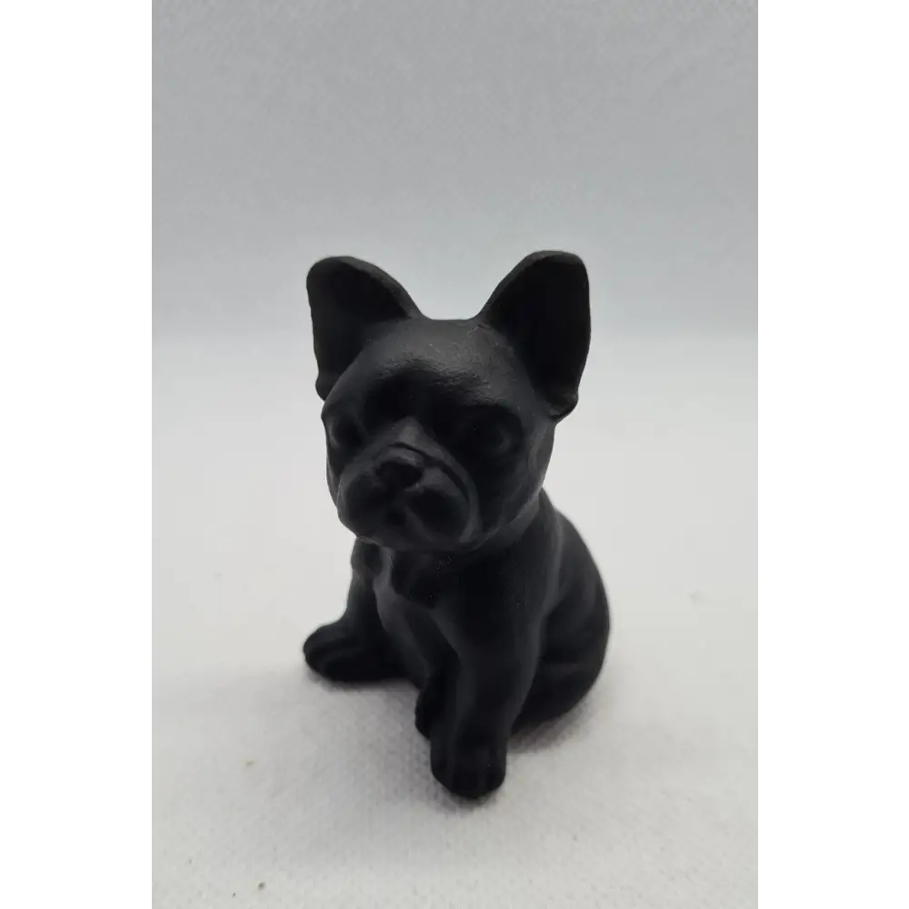 Lovely Obsidian French Bulldog Carving Obsidian Frenchie Carving
