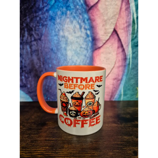 Nightmare before coffee mug with optional coaster - mug