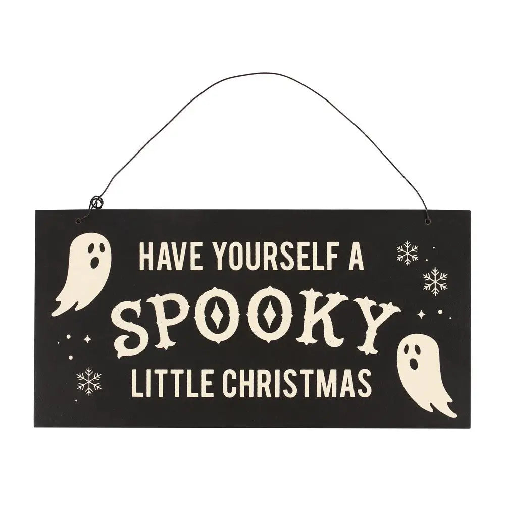SPOOKY LITTLE CHRISTMAS HANGING SIGN - plaque