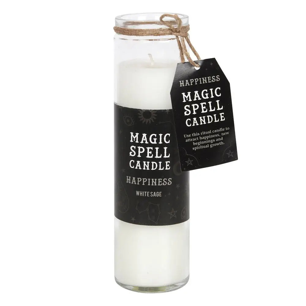 WHITE SAGE ’HAPPINESS’ SPELL TUBE CANDLE - Candle