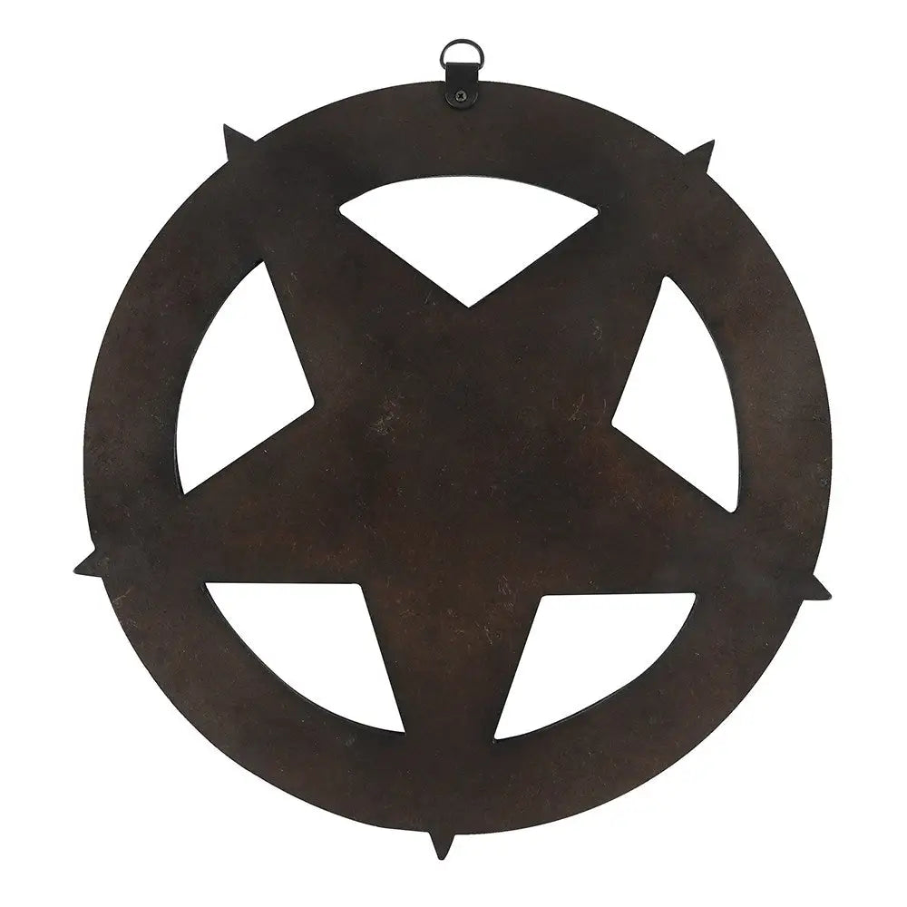 12’’ Black Wood Pentagram - plaque