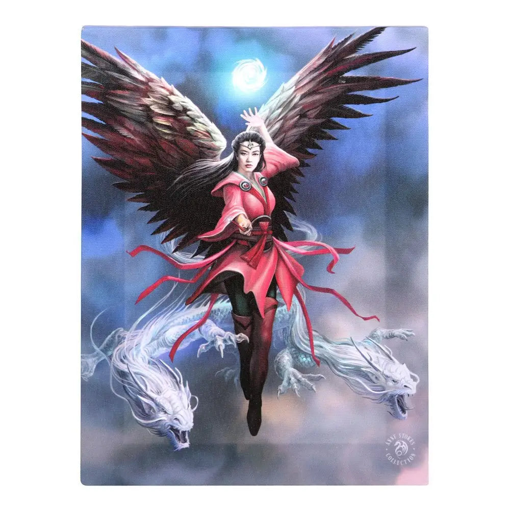 19X25CM AIR ELEMENT SORCERESS CANVAS PLAQUE BY ANNE STOKES - canvas plaque