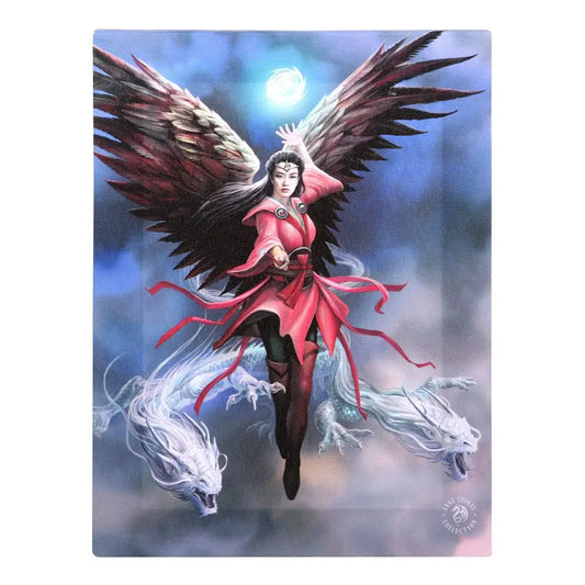 19X25CM AIR ELEMENT SORCERESS CANVAS PLAQUE BY ANNE STOKES - canvas plaque
