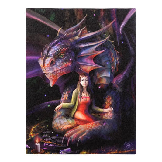19x25cm Spirit Dragon Canvas Plaque by Anne Stokes - canvas plaque