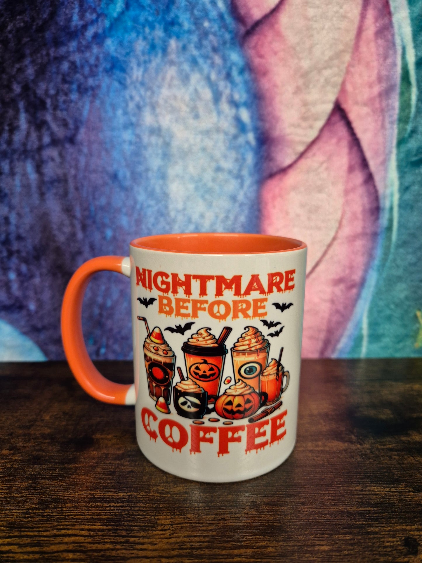 Nightmare before coffee mug with optional coaster