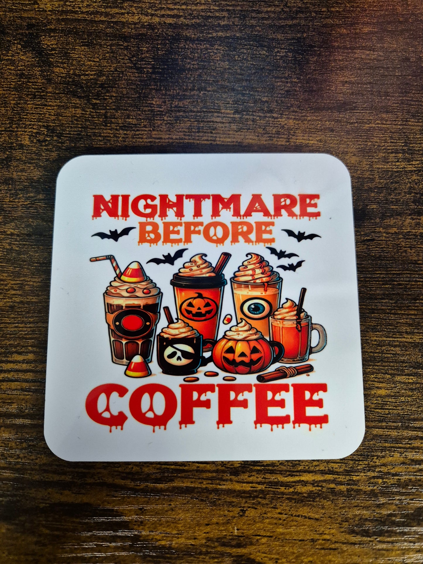 Nightmare before coffee mug with optional coaster