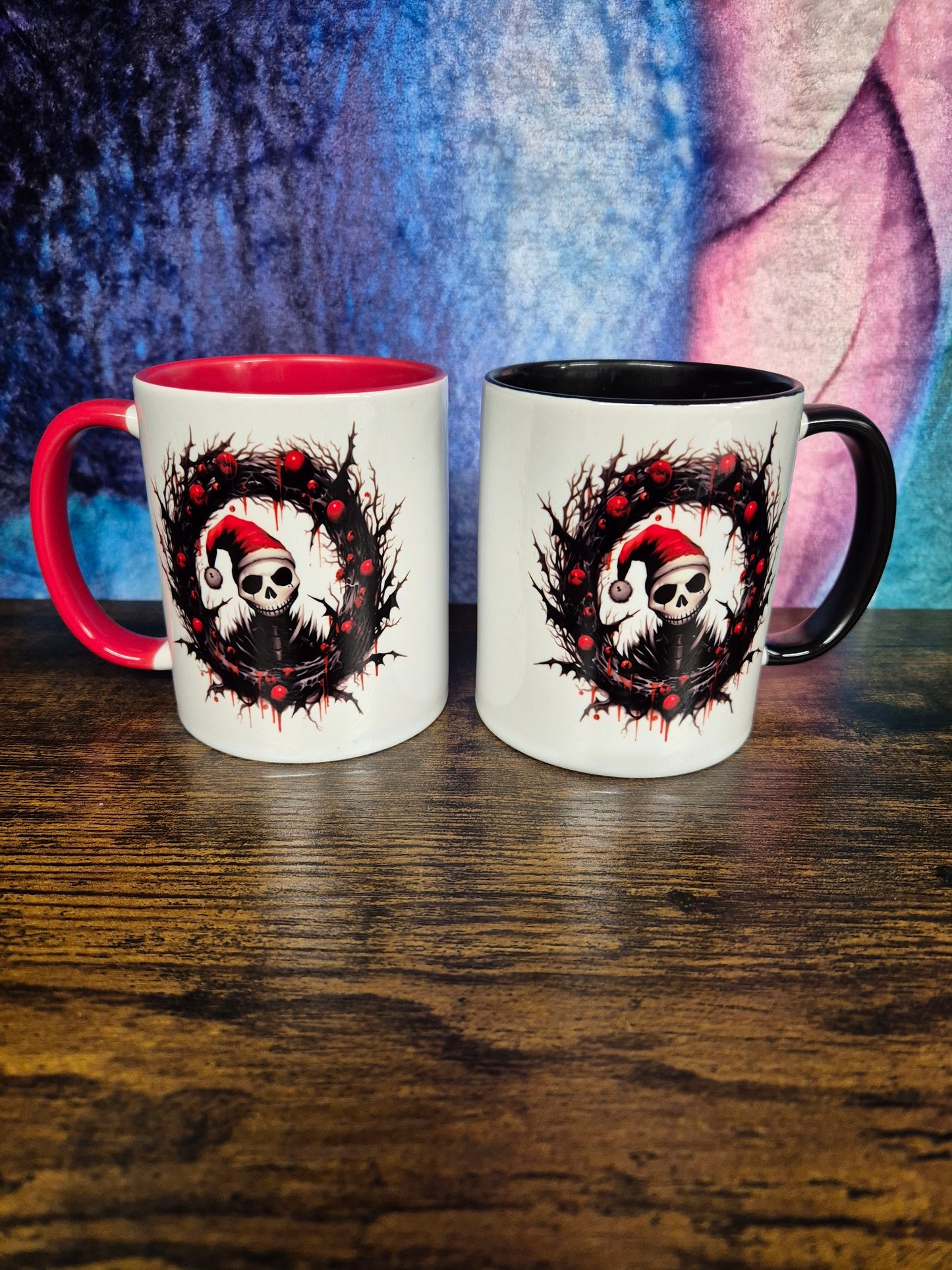 Scary creepy Christmas Mug - choice of red or black