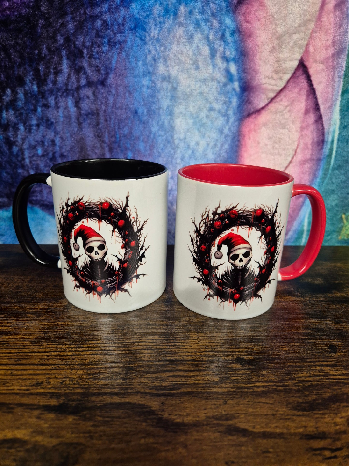 Scary creepy Christmas Mug - choice of red or black