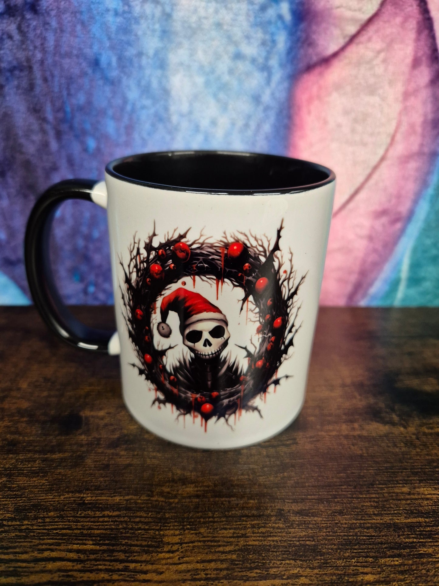 Scary creepy Christmas Mug - choice of red or black