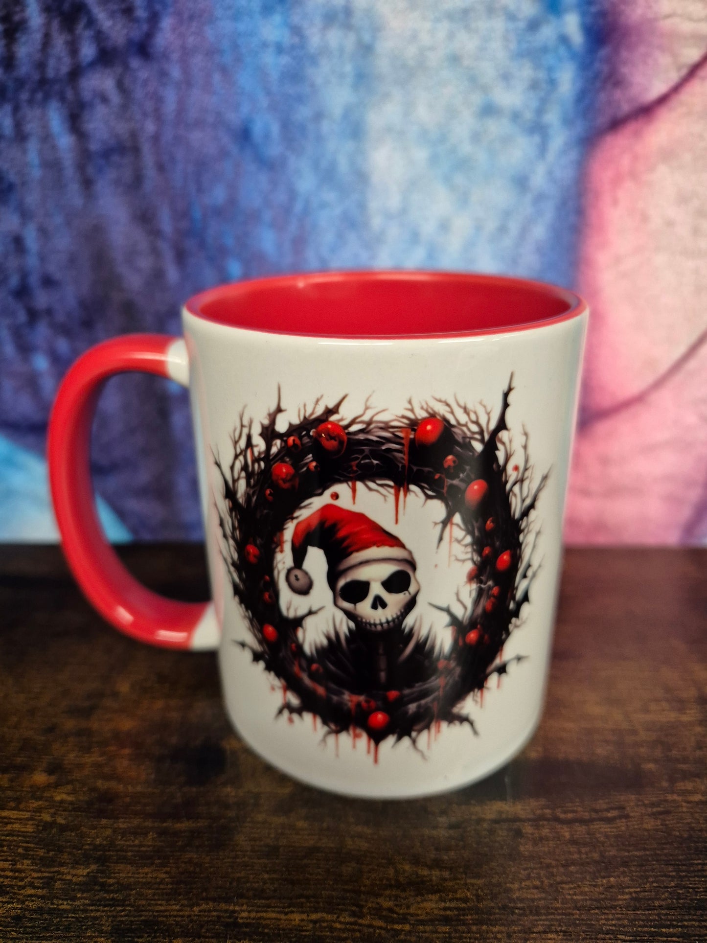 Scary creepy Christmas Mug - choice of red or black