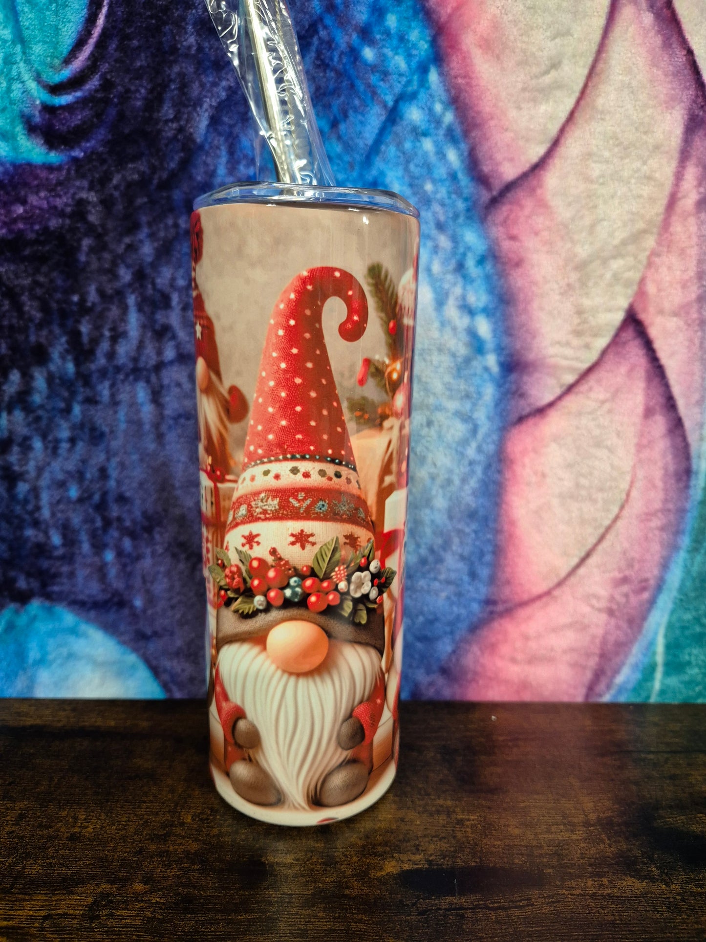 Christmas Gonk tumbler, Christmas gnome tumbler, festive setting, 20oz tumbler