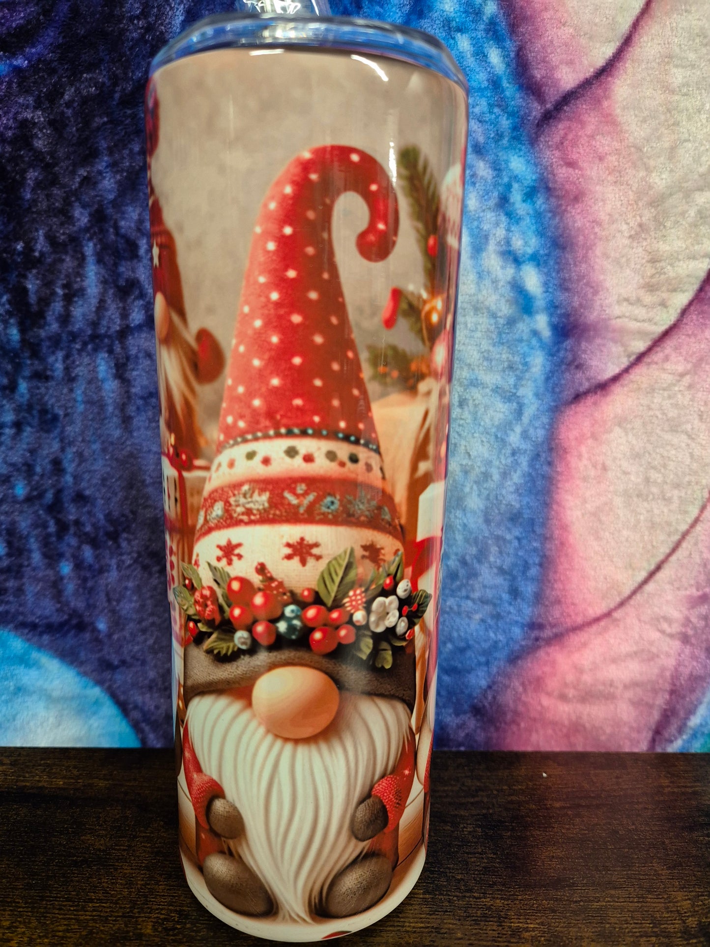 Christmas Gonk tumbler, Christmas gnome tumbler, festive setting, 20oz tumbler