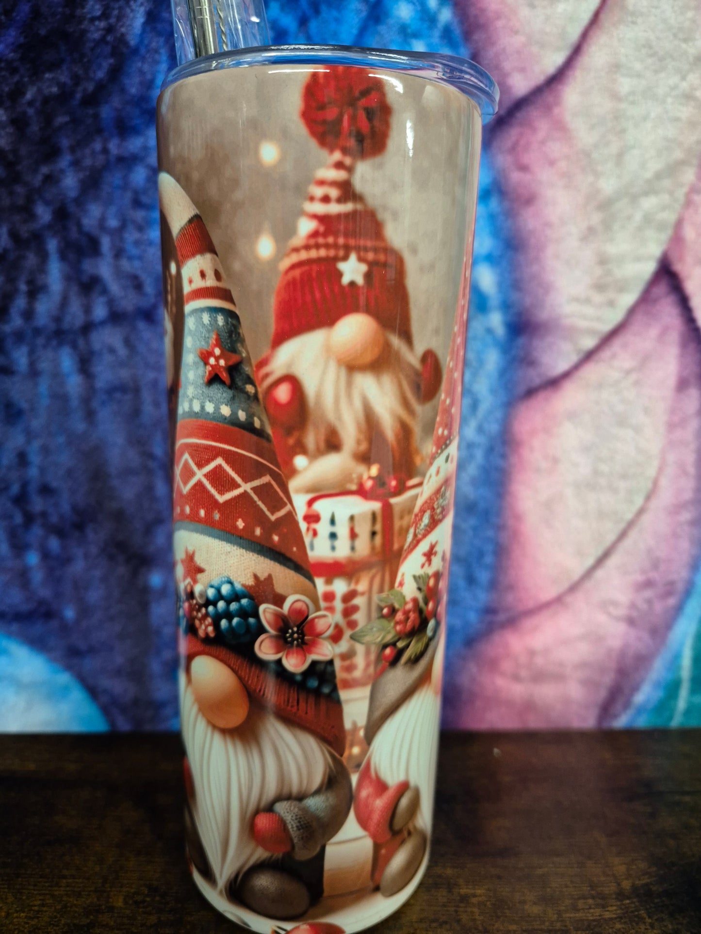 Christmas Gonk tumbler, Christmas gnome tumbler, festive setting, 20oz tumbler