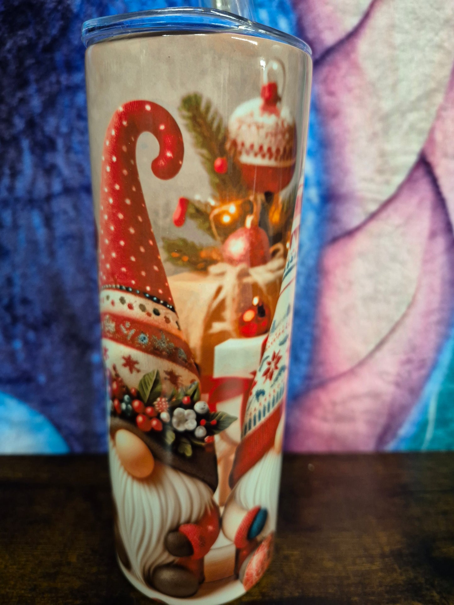 Christmas Gonk tumbler, Christmas gnome tumbler, festive setting, 20oz tumbler