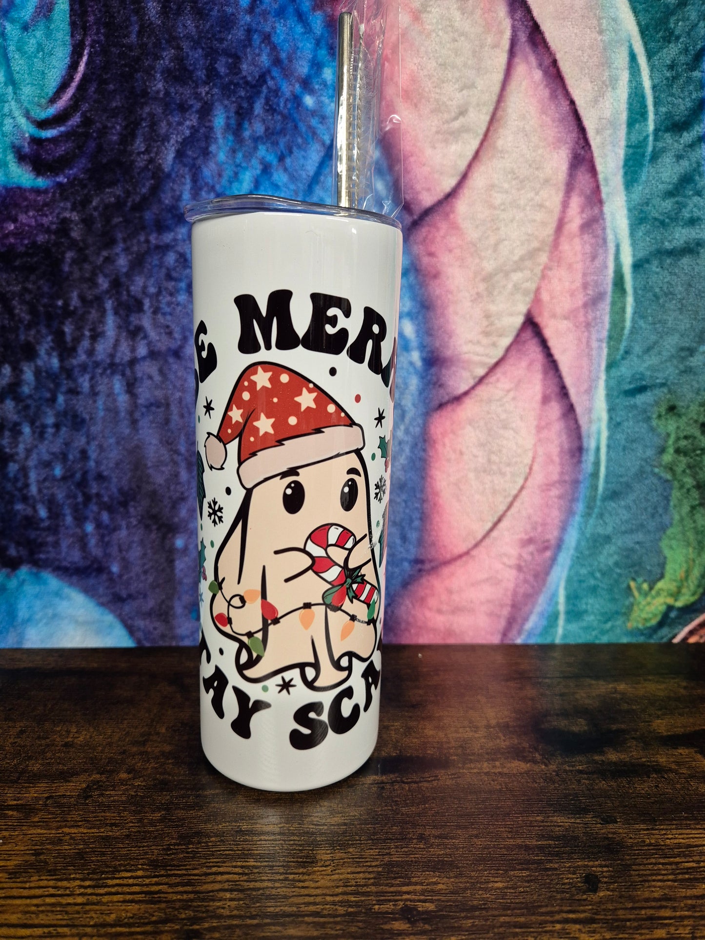 Be Merry Stay Scary Christmas Ghost 20oz tumbler - perfect gift for the festive season