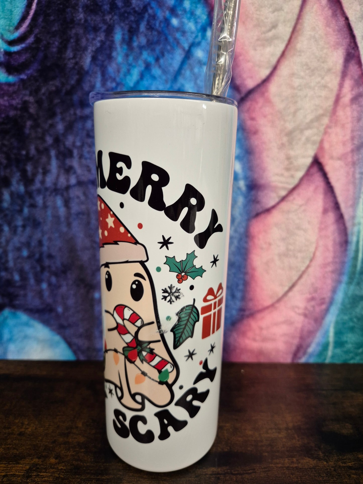 Be Merry Stay Scary Christmas Ghost 20oz tumbler - perfect gift for the festive season