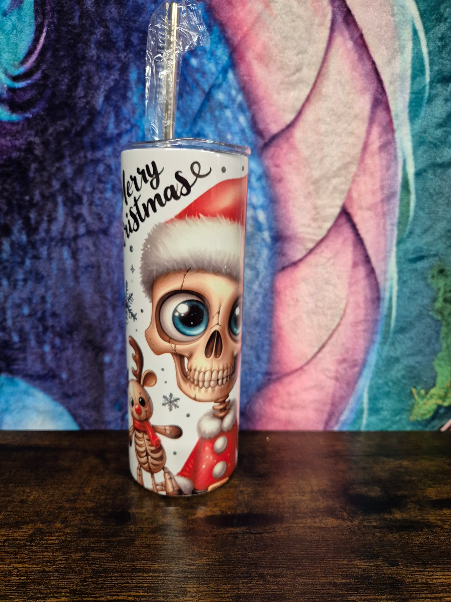 Merry Christmas Skeleton festive 20oz tumbler - perfect gift to yourself or someone else