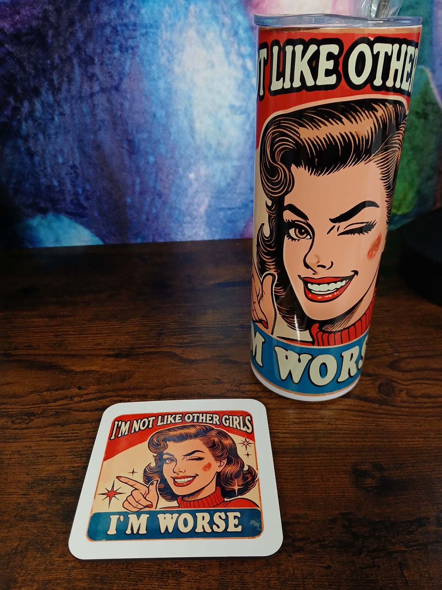 "I'm worse" collection including Tumbler, Coaster and Mug - Sold as a set or Individual