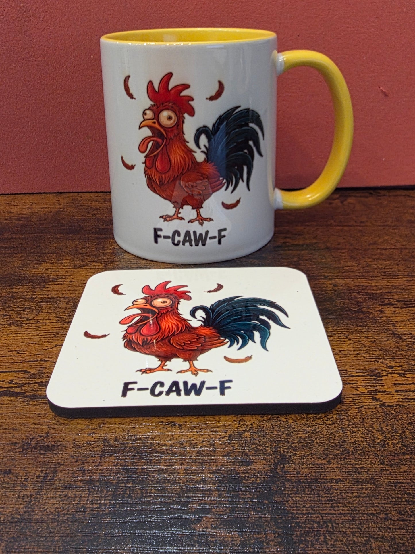 F-CAW-F coffee mug with optional coaster