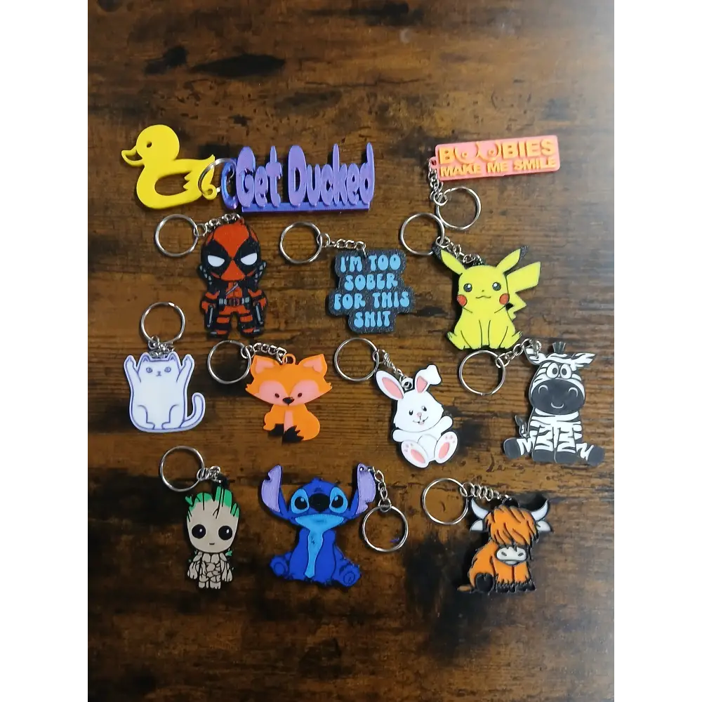 3D printed Cute Animal Keychain/Keyring - Various Designs - 3D Printed