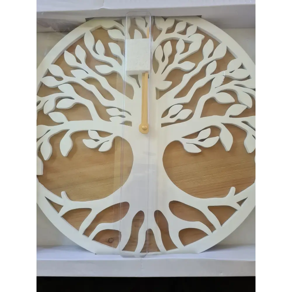 40cm White tree of life cut out clock - clock