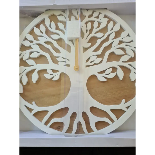 40cm White tree of life cut out clock - clock