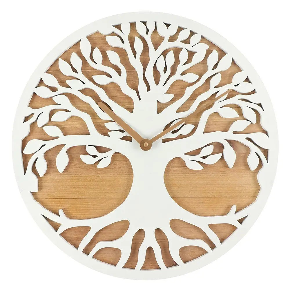 40cm White tree of life cut out clock - clock