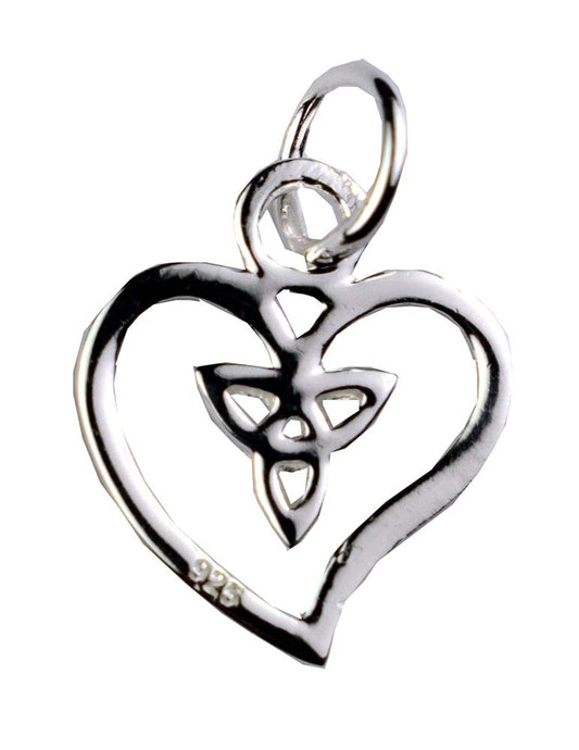 925 Sterling Silver Pendant Celtic Heart 1cm H