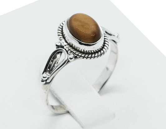 Sterling Silver Ring Tiger Eye Stone