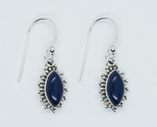 925 Sterling Silver Earring Marquise Lapis 5x10mm