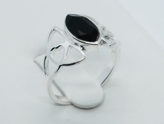 Sterling Silver 925 Ring  Onyx - Size R