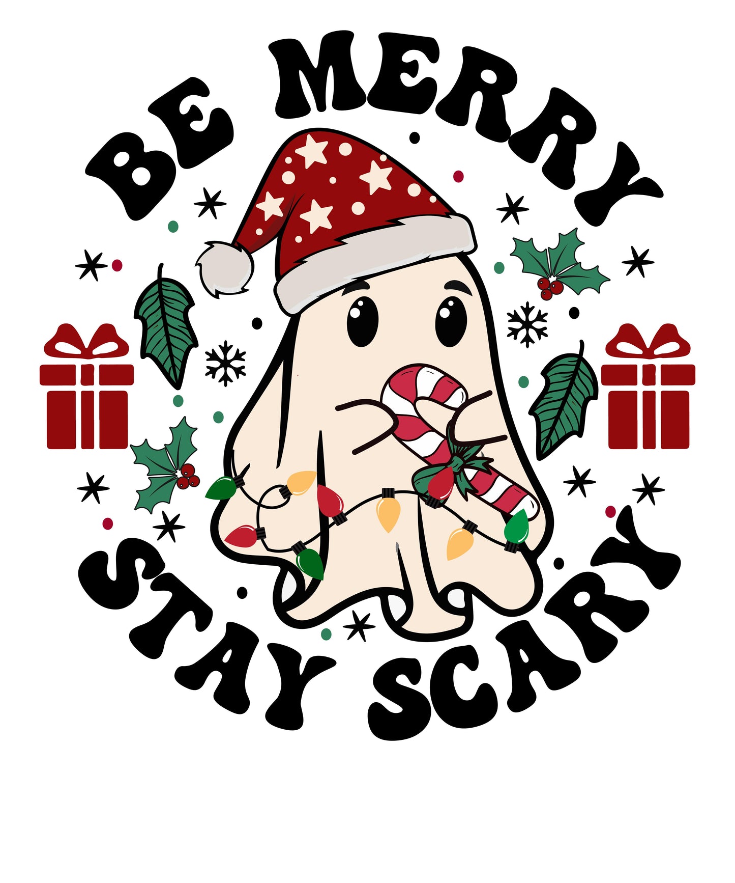 Be Merry Stay Scary Christmas Ghost 20oz tumbler - perfect gift for the festive season