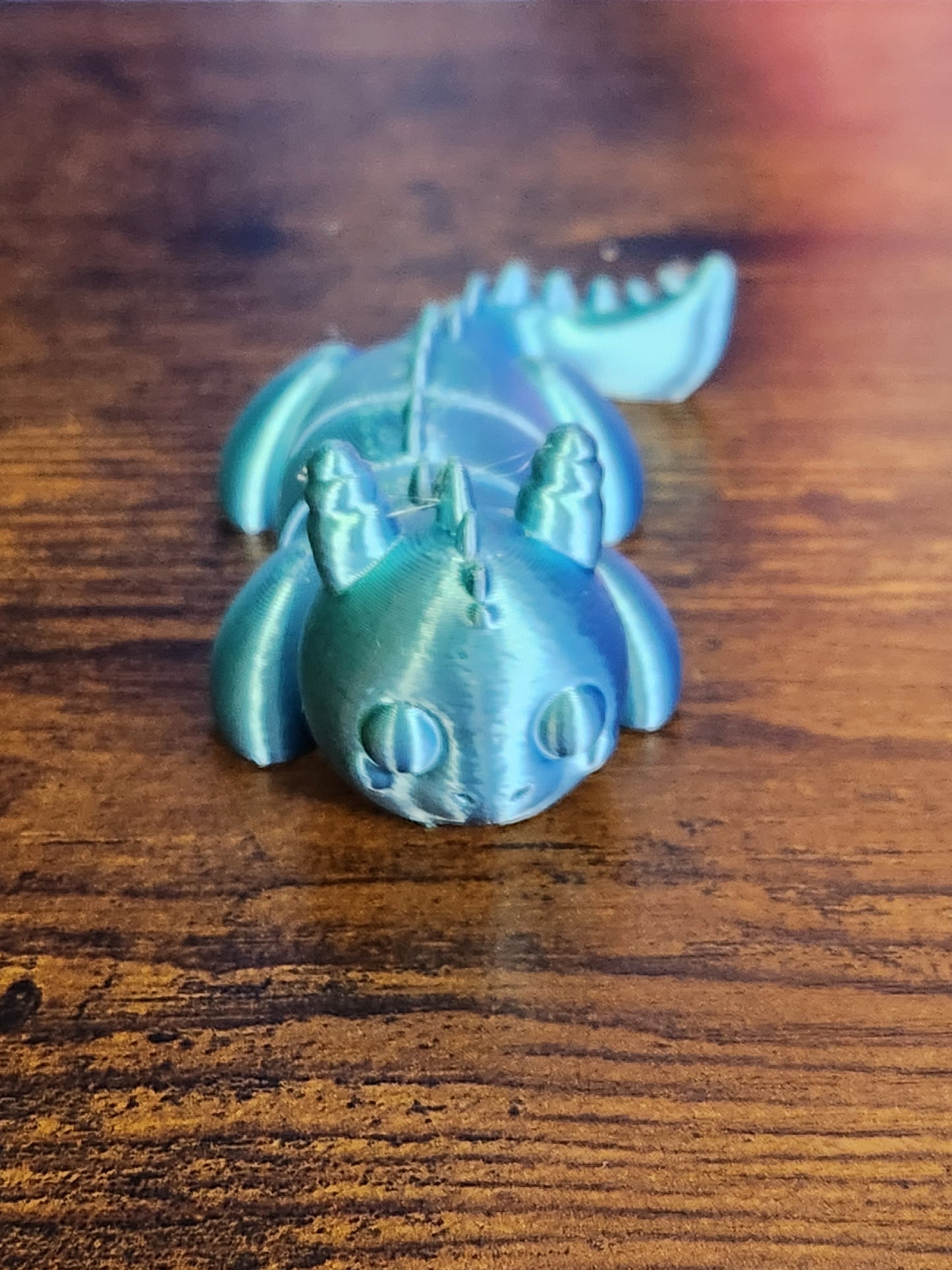 A cute, little, 3D Printed, articulated, Cat-Dragon - 11cm long