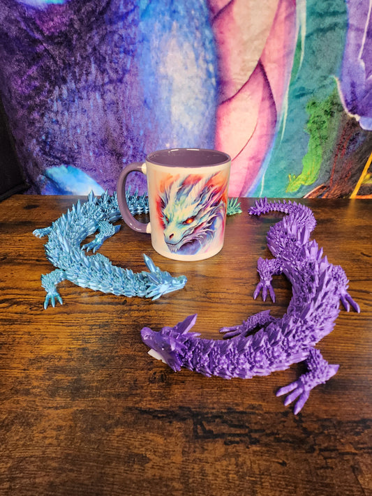 3D Printed Articulated Crystal Dragon - 47cm Long - Various Colours