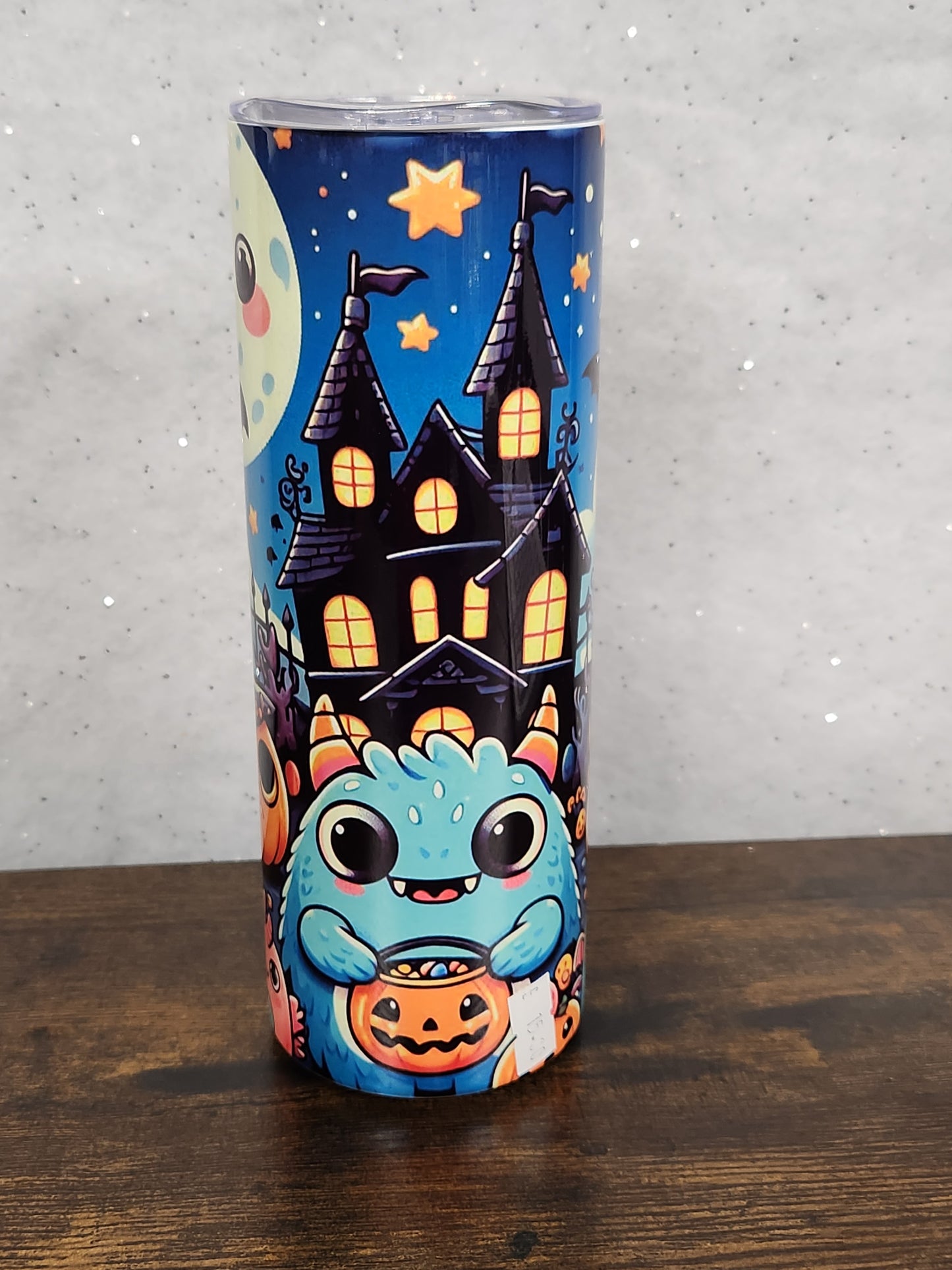 Cute Halloween Scene Tumbler - Perfect for Your Halloween Party - Drinkware, Bottle