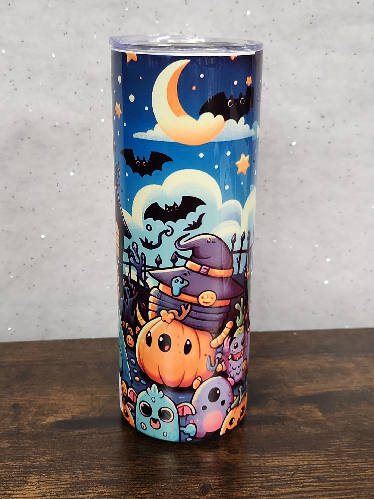 Cute Halloween Scene Tumbler - Perfect for Your Halloween Party - Drinkware, Bottle