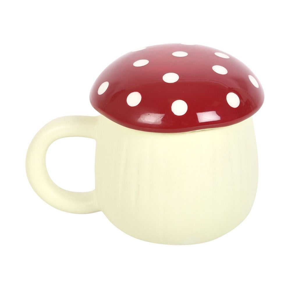 Mushroom Shaped ceramic Mug with lid - great gift