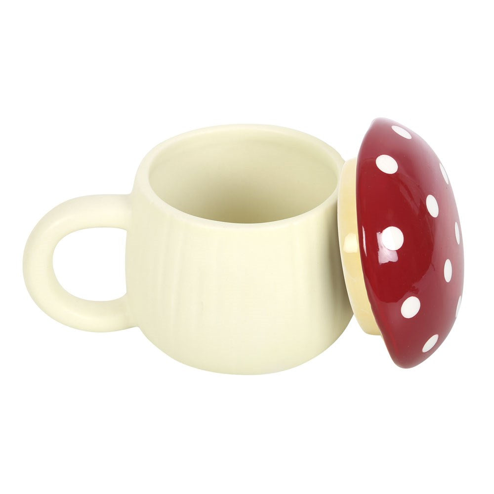 Mushroom Shaped ceramic Mug with lid - great gift