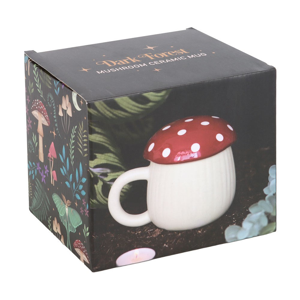 Mushroom Shaped ceramic Mug with lid - great gift