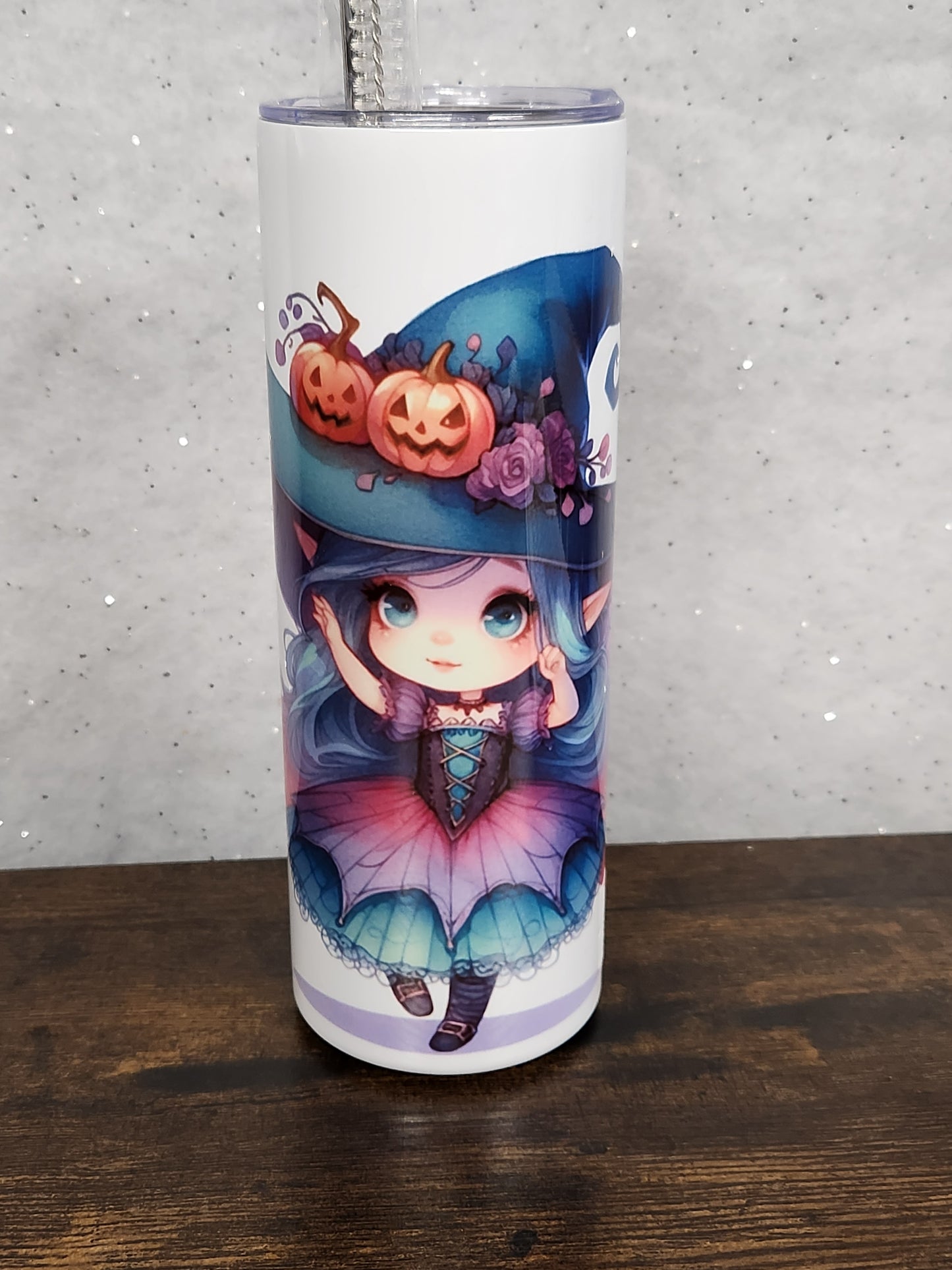 A cute Pumpkin Witch Tumbler - 20oz volume - Drinkware