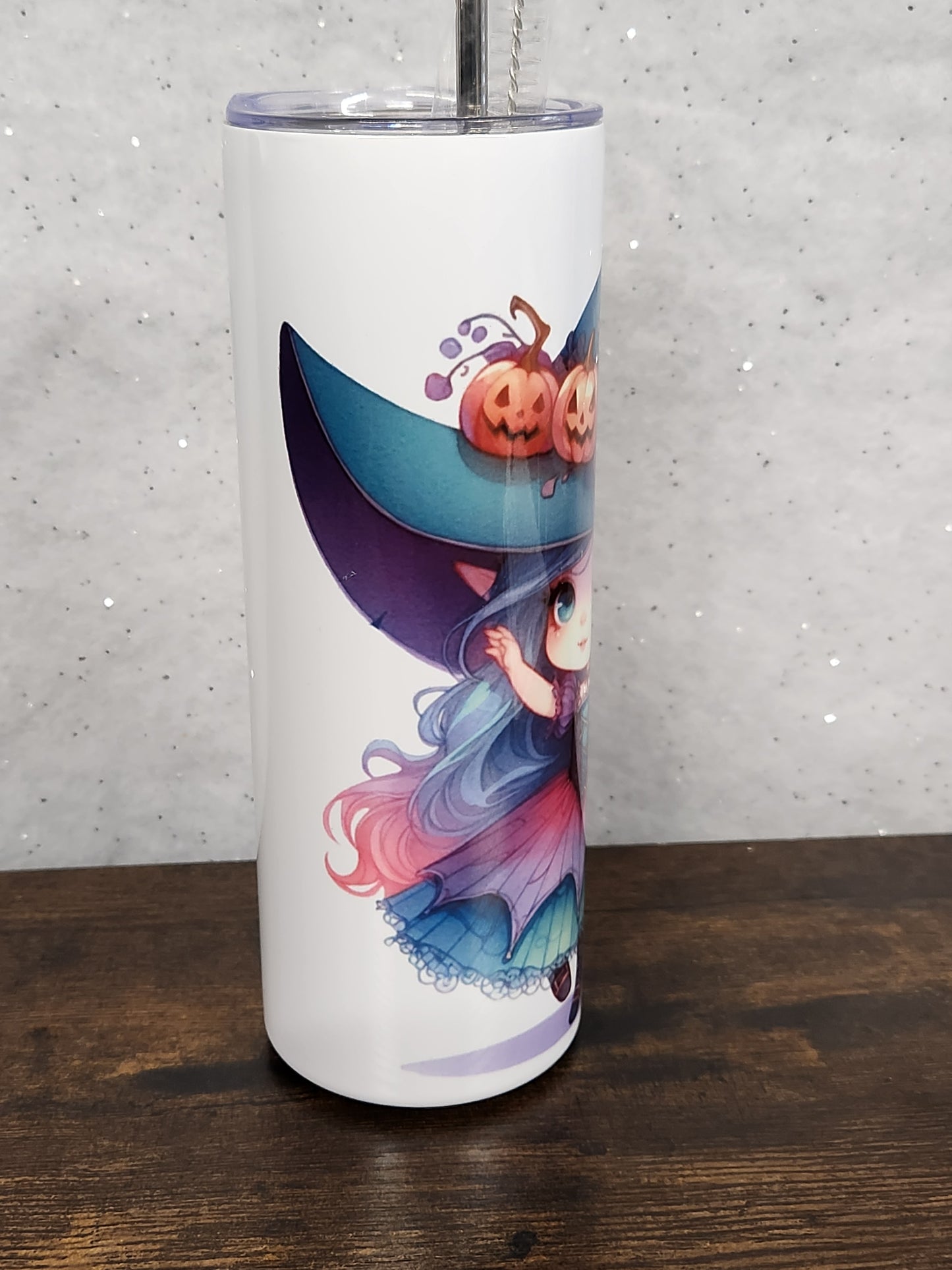 A cute Pumpkin Witch Tumbler - 20oz volume - Drinkware