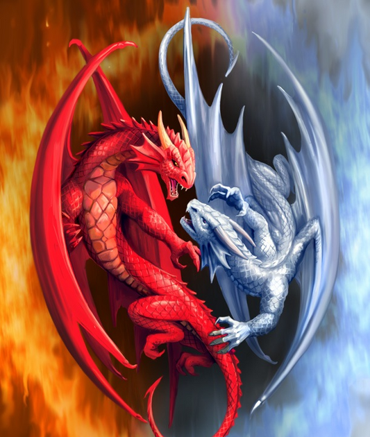 Anne Stokes 10"x8" Wall Plaque - Fire and Ice