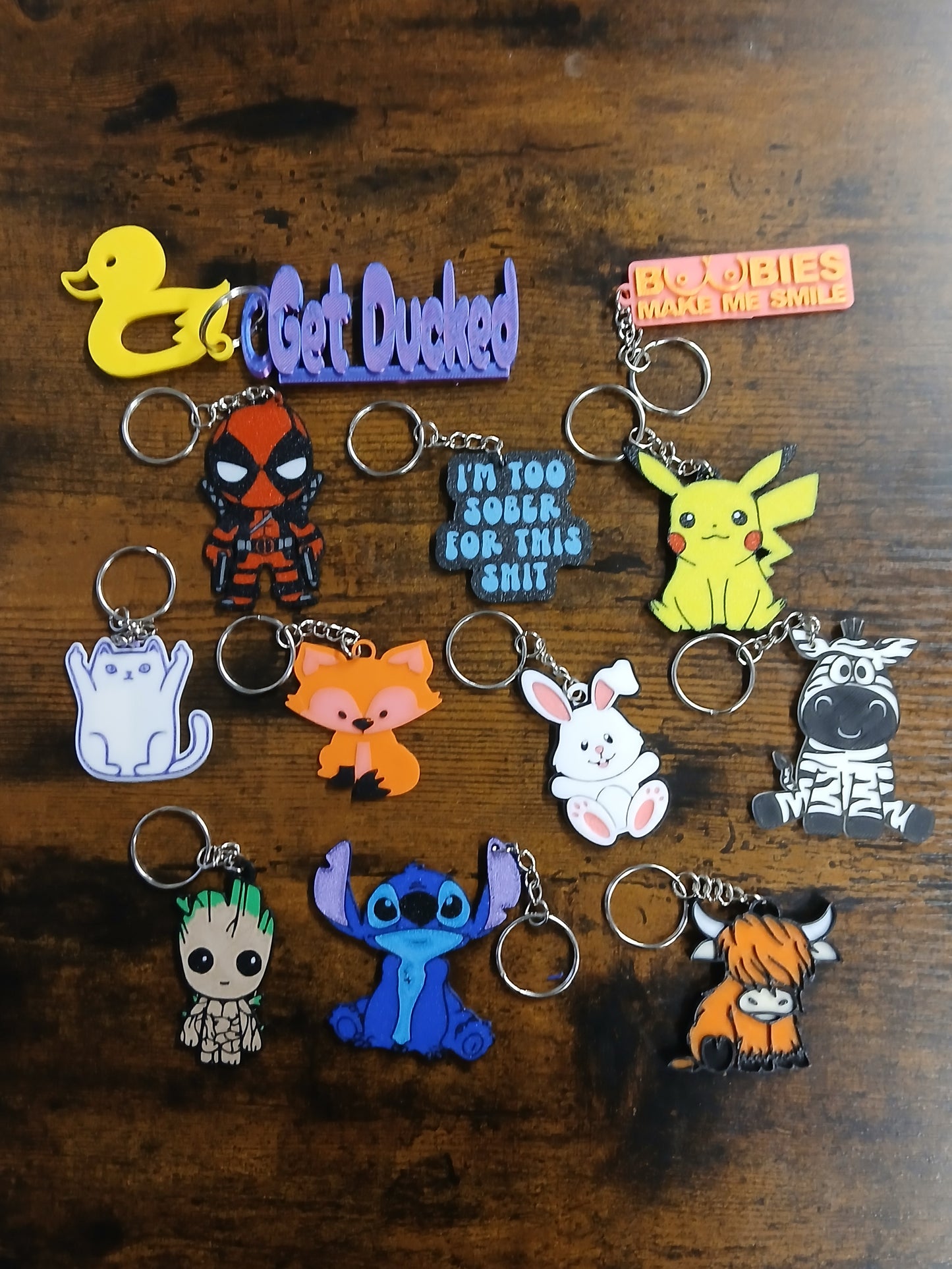 3D printed Cute Animal Keychain/Keyring - Various Designs