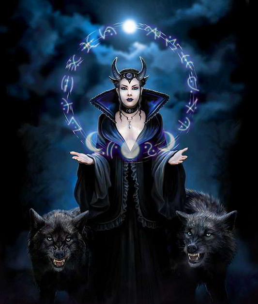 Anne Stokes 10"x8" Wall Plaque - Moon Witch