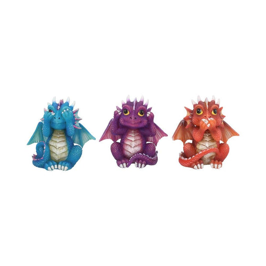 Three Wise Dragonlings 8.5cm Nemesis Now Three Wise Dragonlings Figurines Dragon Ornaments