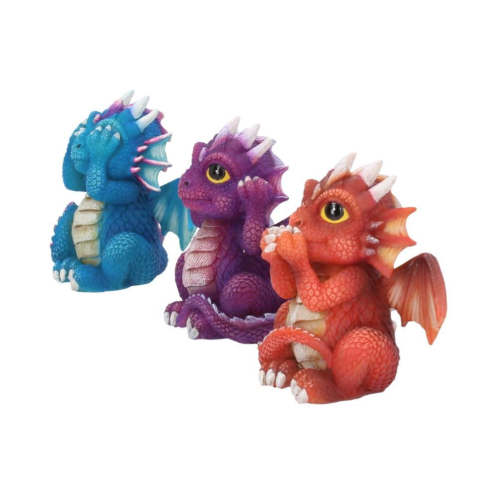 Three Wise Dragonlings 8.5cm Nemesis Now Three Wise Dragonlings Figurines Dragon Ornaments