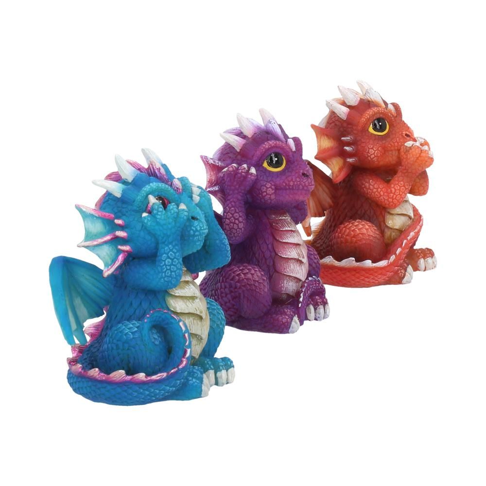 Three Wise Dragonlings 8.5cm Nemesis Now Three Wise Dragonlings Figurines Dragon Ornaments