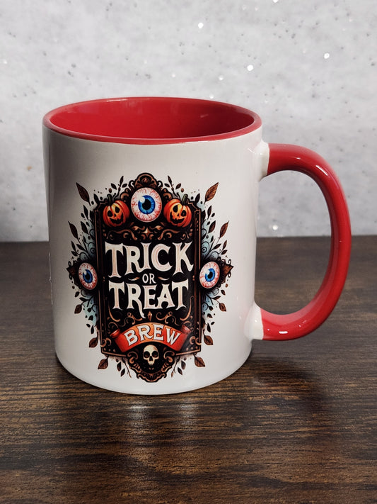 Halloween Trick Or Treat Ceramic Mug,11oz Mug,Halloween Coffee Mug,Halloween Tea Mug,Cute t Ceramic Mug,Halloween Mug,Trick Or Treat Mug